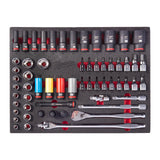 set insertie spuma antrenor cu clichet si chei tubulare de impact 12 Milwaukee