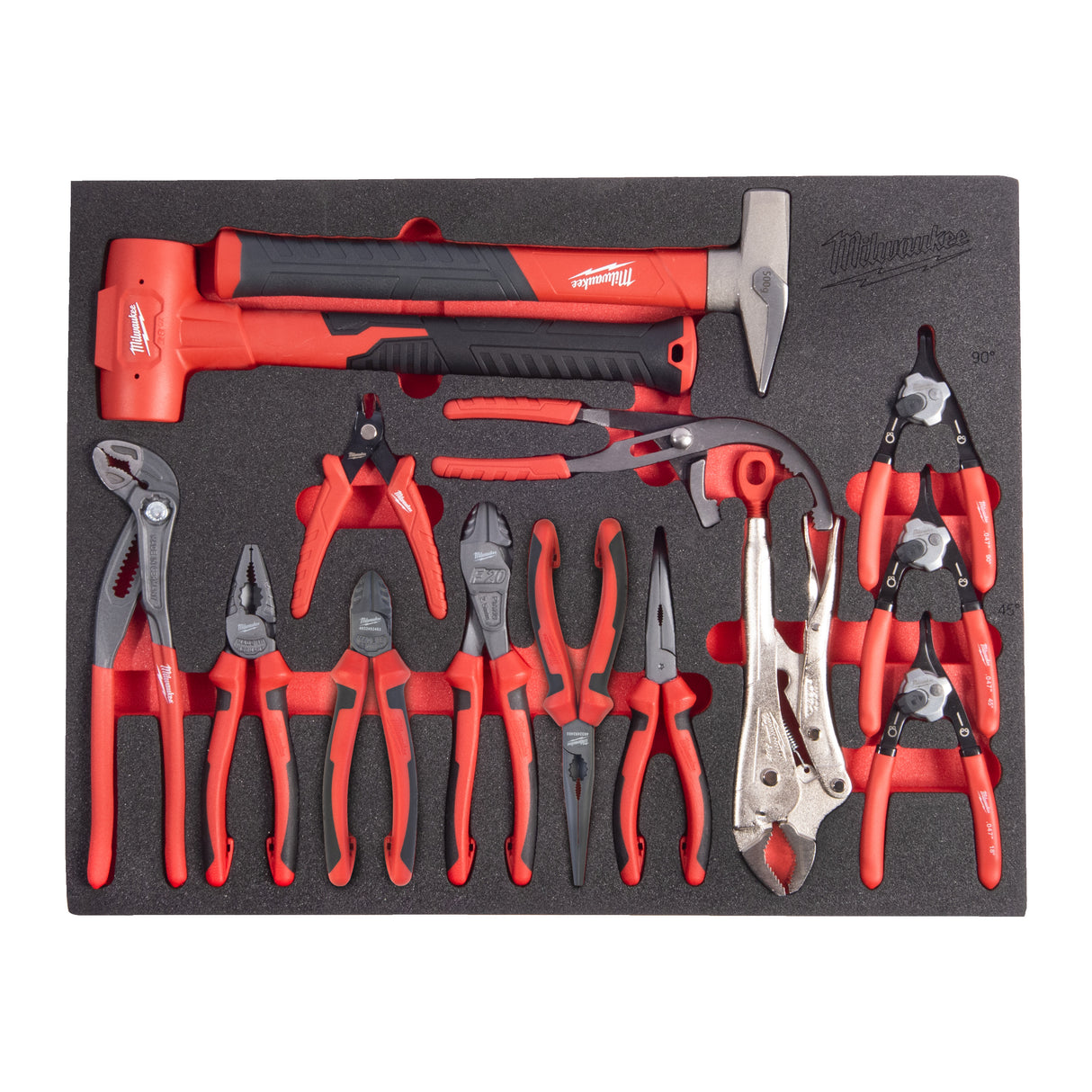 set insertie spuma clesti si ciocane Milwaukee