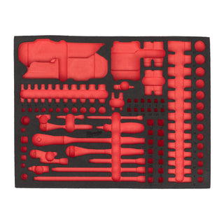 set insertie spuma antrenor cu clichet si chei tubulare de impact 12 Milwaukee