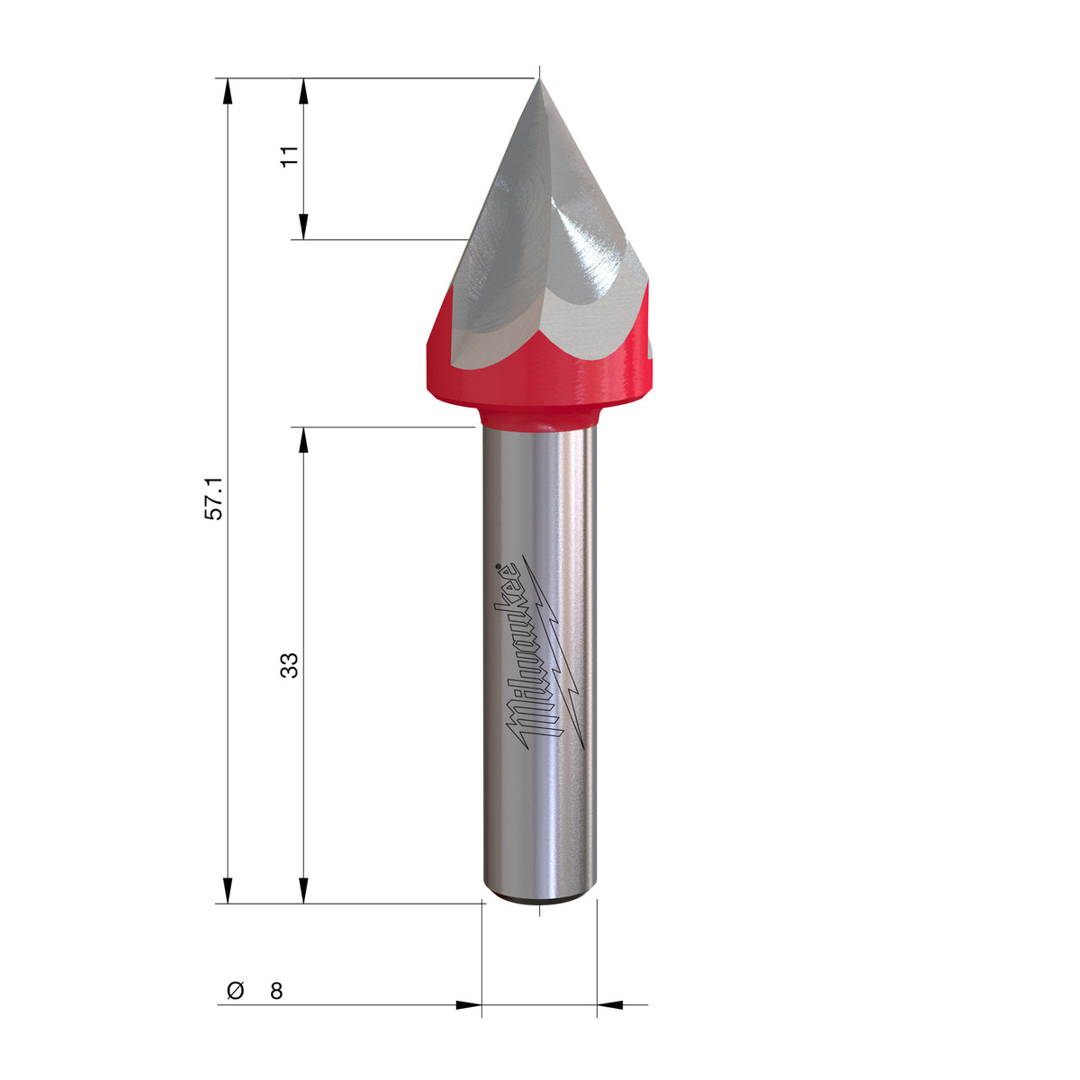 4932500960 Freză cu vârf tip conic Milwaukee