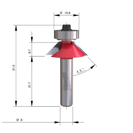 4932501002 Freză combinată pentru teşire / finisare Milwaukee