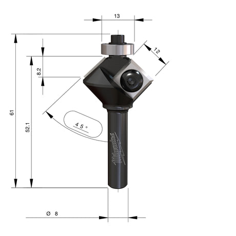 4932501008 Freză de teşire cu cuțite din carbură interschimbabile Milwaukee