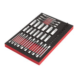 Set inserție spumă cap cheie tubulară lungă cu bit ¼″, ⅜″ și ½ (51 buc.) pentru dulapurile 46″/36″ Milwaukee