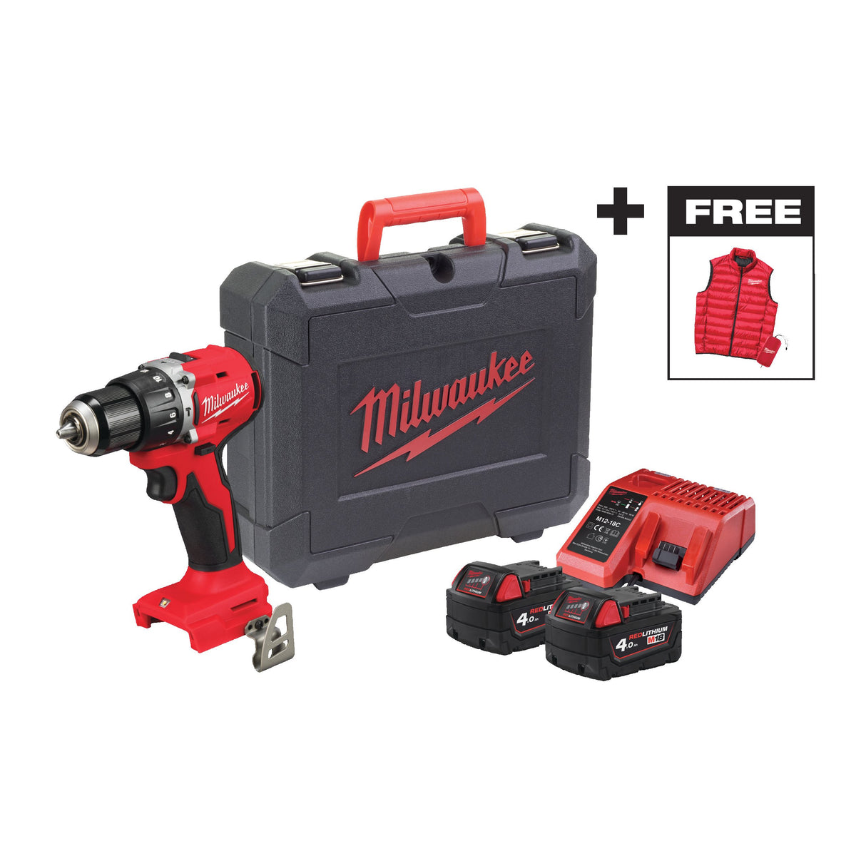 Mașină de găurit compactă, Milwaukee M18 BLPDRCMC-402C 4933499458