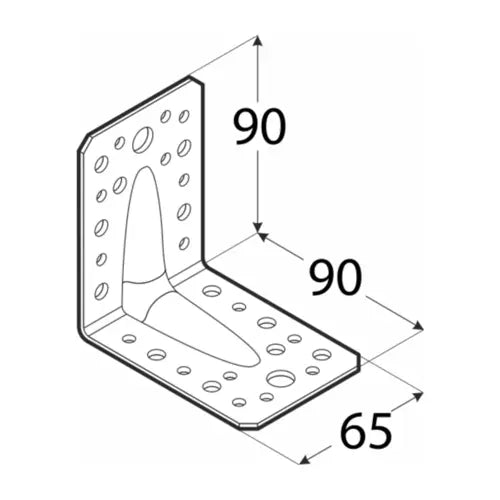 KPL1 - Colțar ranforsat 90x90x65x2,0 mm