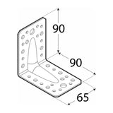 KPL1 - Colțar ranforsat 90x90x65x2,0 mm