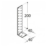 KK1 - Colțar de ancorare 200x40x40x2,0 mm