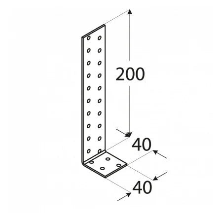 KK1 - Colțar de ancorare 200x40x40x2,0 mm