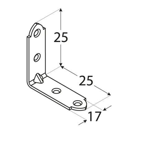 KW 25 Colțar unghi îngust 25x25x14x1,5 mm