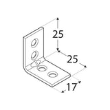 KW1  Colțar unghi îngust 25x25x17x1,5 mm