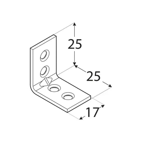 KW1  Colțar unghi îngust 25x25x17x1,5 mm