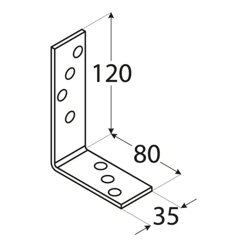KB2 - Colțar construcții 120x80x35x4,0 mm