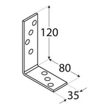 KB2 - Colțar construcții 120x80x35x4,0 mm