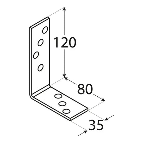 KB2 - Colțar construcții 120x80x35x4,0 mm