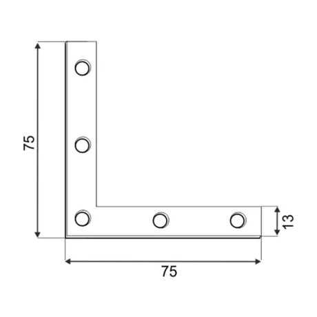 NA 75 Colțar plat 75x75x13x2,0 mm