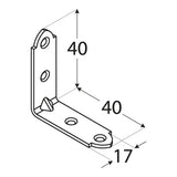 KW2  Colțar unghi îngust 40x40x17x1,5 mm