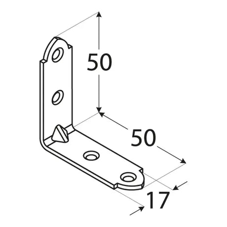 KW3  Colțar unghi îngust 50x50x17x2,0 mm