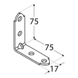 KW4  Colțar unghi îngust 75x75x17x2,0 mm