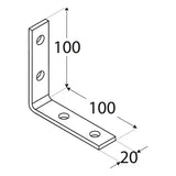 KW5  Colțar unghi îngust 100x100x20x4,0 mm
