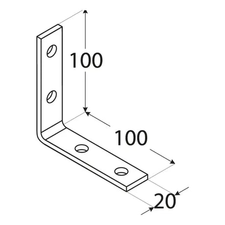 KW5  Colțar unghi îngust 100x100x20x4,0 mm