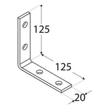 KW6  Colțar unghi îngust 125x125x20x4,0 mm