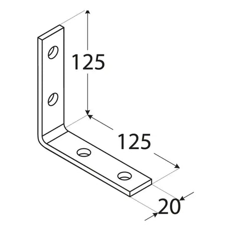 KW6  Colțar unghi îngust 125x125x20x4,0 mm