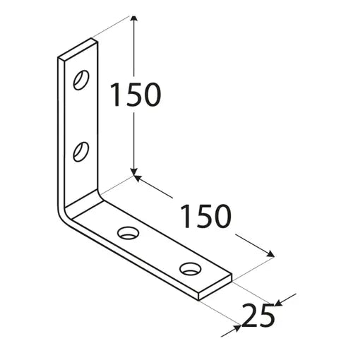 KW7  Colțar unghi îngust 150x150x25x5,0 mm