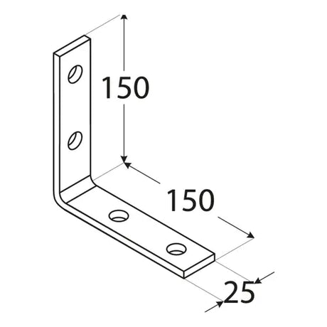 KW7  Colțar unghi îngust 150x150x25x5,0 mm
