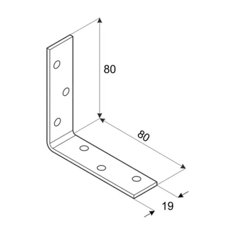 KW 80  Colțar unghi îngust 80x80x19x2,0 mm