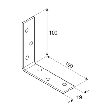 KW 100 Colțar unghi îngust 100x100x19x2,0 mm