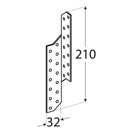 LK3 - Ancoră pană-căprior stânga 32x210x2,0 mm