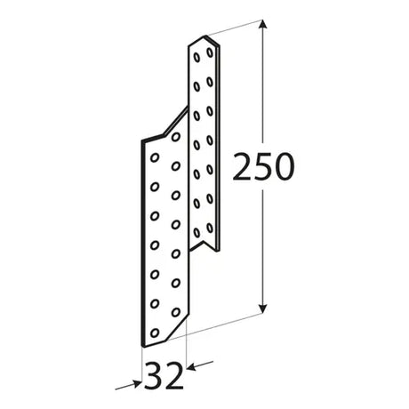 LK5 - Ancoră pană-căprior stânga 32x250x2,0 mm