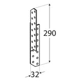 LK8 - Ancoră pană-căprior stânga 32x290x2,0 mm