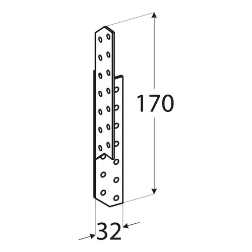 LK2 - Ancoră pană-căprior dreapta 32x170x2,0 mm