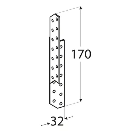 LK2 - Ancoră pană-căprior dreapta 32x170x2,0 mm