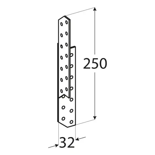 LK6 - Ancoră pană-căprior dreapta 32x250x2,0 mm