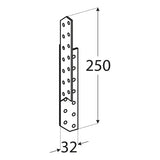 LK6 - Ancoră pană-căprior dreapta 32x250x2,0 mm