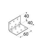 KMP 2 - Colțar perforat ranforsat 40x40x60x1,5 mm
