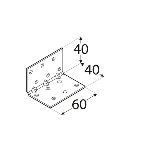 KMP 2 - Colțar perforat ranforsat 40x40x60x1,5 mm
