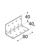 KMP 3 - Colțar perforat ranforsat 40x40x80x1,5 mm
