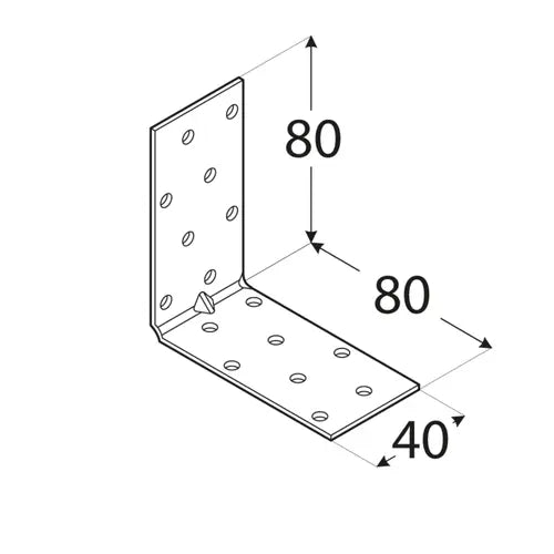 KMP 7 - Colțar perforat ranforsat 80x80x40x1,5 mm