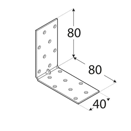KMP 7 - Colțar perforat ranforsat 80x80x40x1,5 mm
