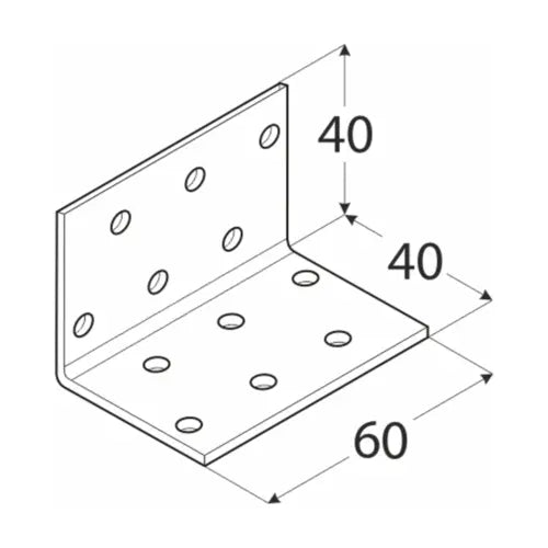 KM2 - Colțar perforat 40x40x60x2,0 mm
