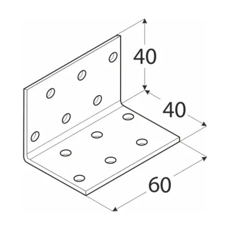 KM2 - Colțar perforat 40x40x60x2,0 mm