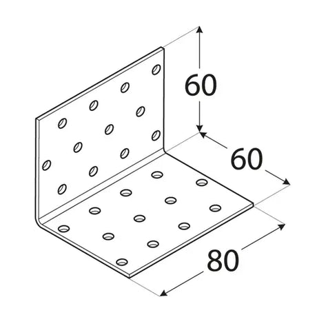 KM5 - Colțar perforat 60x60x80x2,0 mm