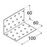 KM6 - Colțar perforat 60x60x100x2,0 mm