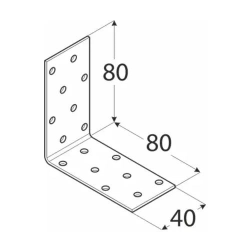 KM7 - Colțar perforat 80x80x40x2,0 mm