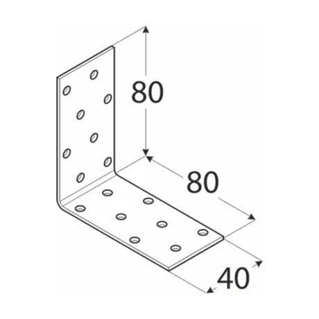 KM7 - Colțar perforat 80x80x40x2,0 mm