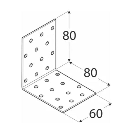 KM8 - Colțar perforat 80x80x60x2,0 mm