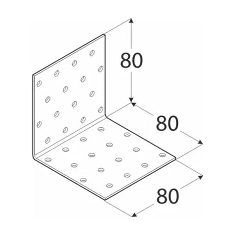 KM9 - Colțar perforat 80x80x80x2,0 mm